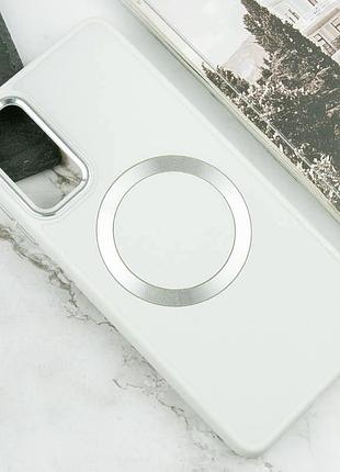 Tpu чехол bonbon metal style with magsafe для samsung galaxy a25 5g белый / white