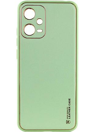 Кожаный чехол xshield для xiaomi poco x5 5g / redmi note 12 5g зеленый / pistachio