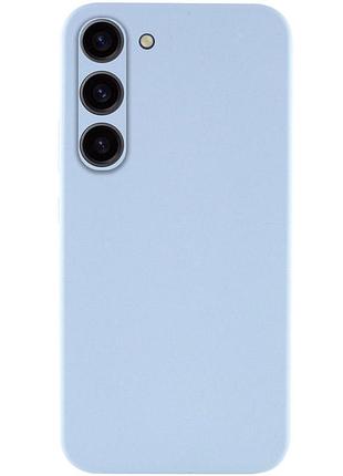 Чехол tpu getman liquid silk full camera для samsung galaxy s23 голубой / lilac blue