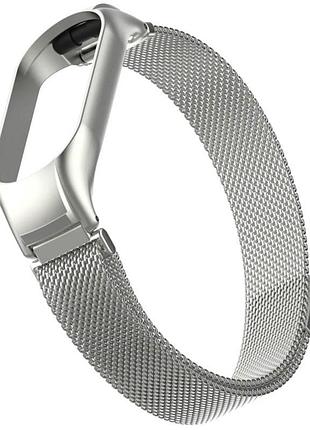 Ремешок milanese loop design для xiaomi mi band 7 silver