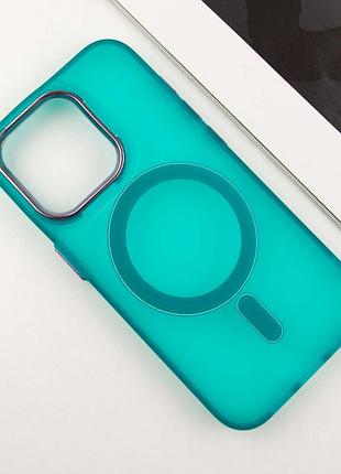 Чехол tpu+pc lily with magsafe для apple iphone 12 pro max (6.7") green