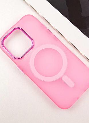 Чехол tpu+pc lily with magsafe для apple iphone 12 pro max (6.7") light pink