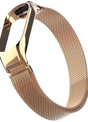 Ремешок milanese loop design для xiaomi mi band 7 pink gold
