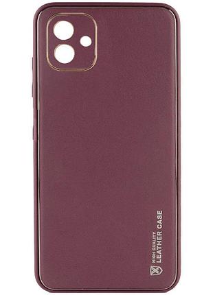 Шкіряний чохол xshield для samsung galaxy a05 бордовий / plum red