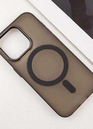 Чохол tpu+pc lily with magsafe для apple iphone 12 pro max (6.7") dark gray