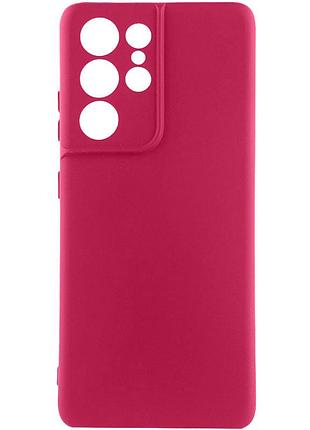 Чохол tpu getman liquid silk full camera для samsung galaxy s22 ultra бордовий / marsala