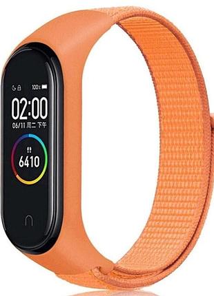 Ремешок nylon для xiaomi mi band 3/4/5/6/7 оранжевый