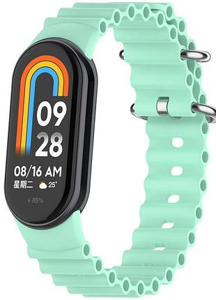 Ремешок ocean band для xiaomi mi band 9/8/10 бирюзовый / blue sea