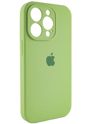 Чехол silicone case full camera protective (aa) для apple iphone 13 pro (6.1") мятный / mint 3