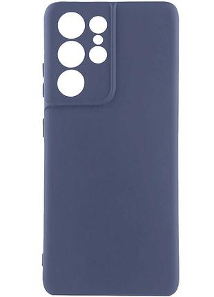 Чохол tpu getman liquid silk full camera для samsung galaxy s22 ultra синій / midnight blue