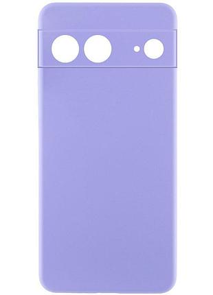 Чохол tpu getman liquid silk full camera для google pixel 7 бузковий / light purple