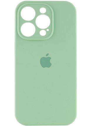 Чехол silicone case full camera protective (aa) для apple iphone 13 pro (6.1") зеленый / pistachio 2