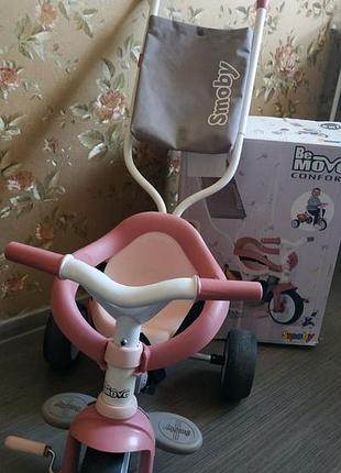 Велосипед smoby комфорт be move 3 в 1 с родительской ручкой
