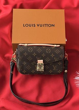 Сумка louis vuitton pochette metis east west monogram коричневый