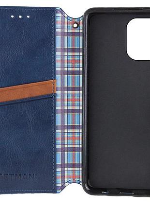 Кожаный чехол-книжка getman cubic (pu) для apple iphone 11 (6.1") синий