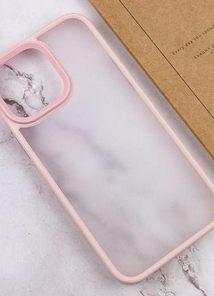 Tpu+pc чехол metal buttons для apple iphone 14 pro max (6.7") розовый