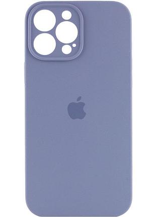 Чехол silicone case full camera protective (aa) для apple iphone 13 pro (6.1") серый / lavender gray 2