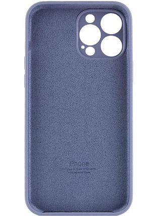 Чехол silicone case full camera protective (aa) для apple iphone 13 pro (6.1") серый / lavender gray 3