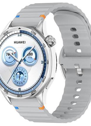 Силиконовый ремешок wavy для smart watch 20mm light gray
