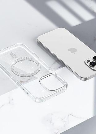 Чохол tpu eclipse sparkle (magfit) для apple iphone 12 pro max (6.7") clear