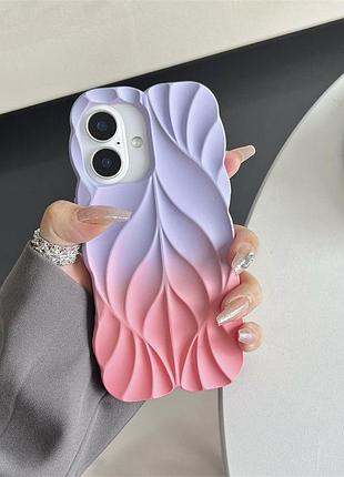 Tpu чехол leaf для apple iphone 16 (6.1") lilac / pink
