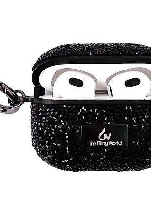 Tpu чехол bling world rock diamond для наушников airpods 3 черный