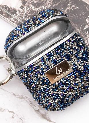 Tpu чехол bling world rock diamond для наушников airpods 1/2 синий