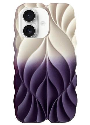 Tpu чехол leaf для apple iphone 16 (6.1") white / purple
