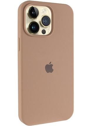 Чохол silicone case (aa) logo with magsafe для apple iphone 15 pro (6.1") бежевий / desert gold