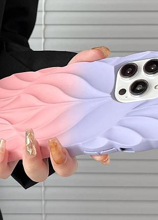 Tpu чехол leaf для apple iphone 15 pro max (6.7") lilac / pink
