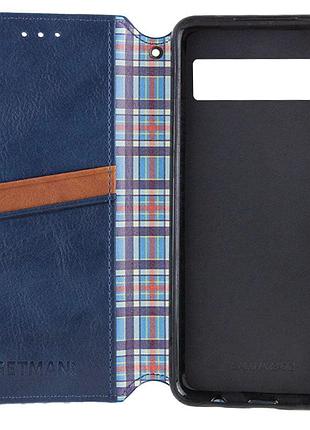 Кожаный чехол-книжка getman cubic (pu) для google pixel 6a синий