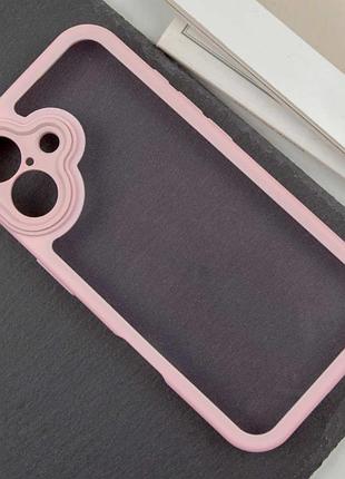 Tpu чехол transparent + colour 1,5mm для apple iphone 16 (6.1") pink