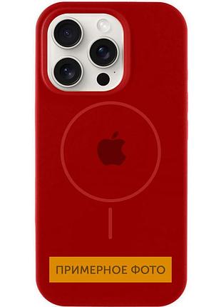 Чехол silicone case full protective (aa) with magsafe для apple iphone 16 plus (6.7") красный / deep red