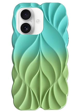 Tpu чехол leaf для apple iphone 16 (6.1") marine green / mint