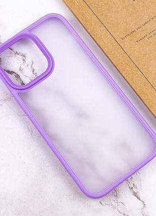 Tpu+pc чехол metal buttons для apple iphone 13 pro (6.1") сиреневый