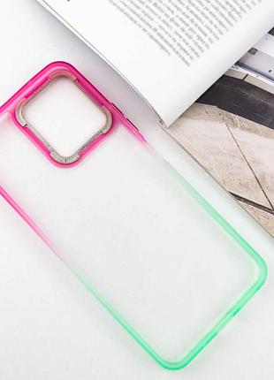 Чехол tpu+pc fresh sip series для xiaomi redmi 12 салатовый / розовый