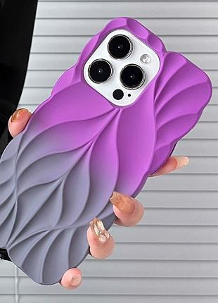 Tpu чехол leaf для apple iphone 15 pro max (6.7") violet / grey