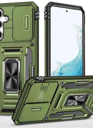 Ударостійкий чохол camshield army ring для samsung galaxy a34 5g оливковий / army green