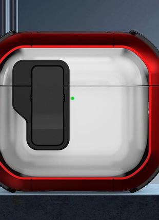 Футляр протиударний locking button для навушників airpods 3 red