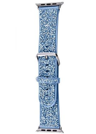 Ремешок bling world rock diamond для apple watch 38/40/41/42mm(ser.10) голубой