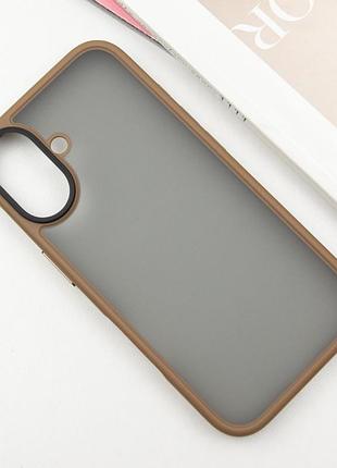 Tpu+pc чохол metal buttons для apple iphone 16 (6.1") золотий