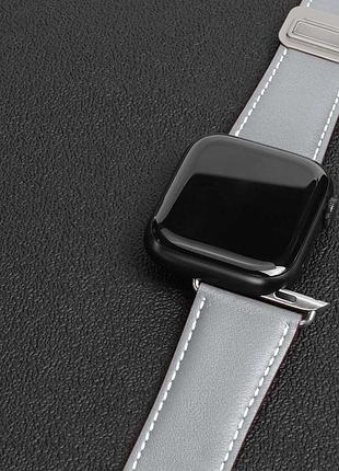 Ремешок dux ducis genuine leather для apple watch 42(ser.1-3)/44/45/46/49mm grey