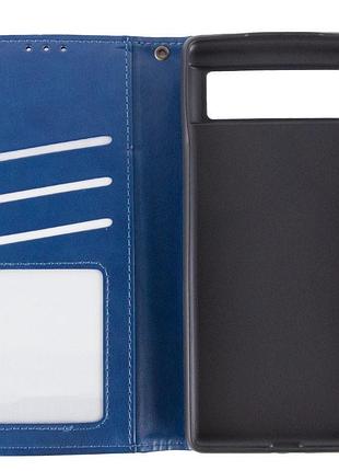 Кожаный чехол-книжка getman gallant (pu) для google pixel 7 синий