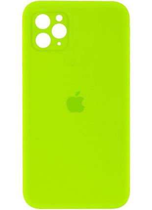 Чехол silicone case square full camera protective (aa) для apple iphone 11 pro max (6.5") салатовый 2