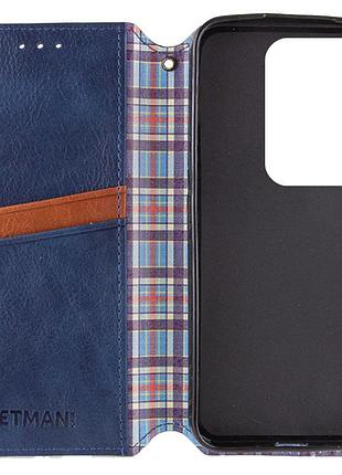 Шкіряний чохол-книжка getman cubic (pu) для xiaomi redmi note 13 5g синій
