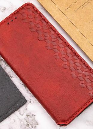 Кожаный чехол-книжка getman cubic (pu) для xiaomi redmi note 13 5g красный