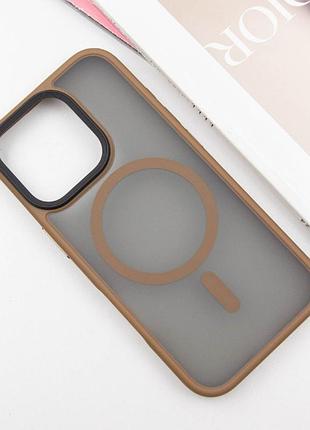 Tpu+pc чехол metal buttons with magsafe для apple iphone 16 pro (6.3") золотой