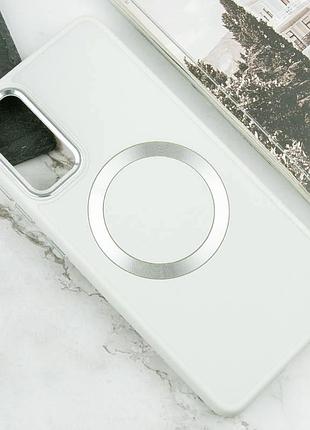 Tpu чехол bonbon metal style with magsafe для samsung galaxy s23 белый / white