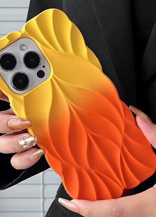 Tpu чохол leaf для apple iphone 14 pro (6.1") yellow / orange