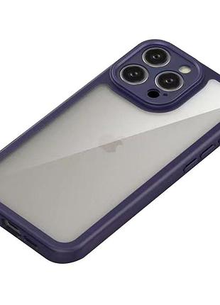 Tpu чохол transparent + colour 1,5mm для apple iphone 16 pro (6.3") purple